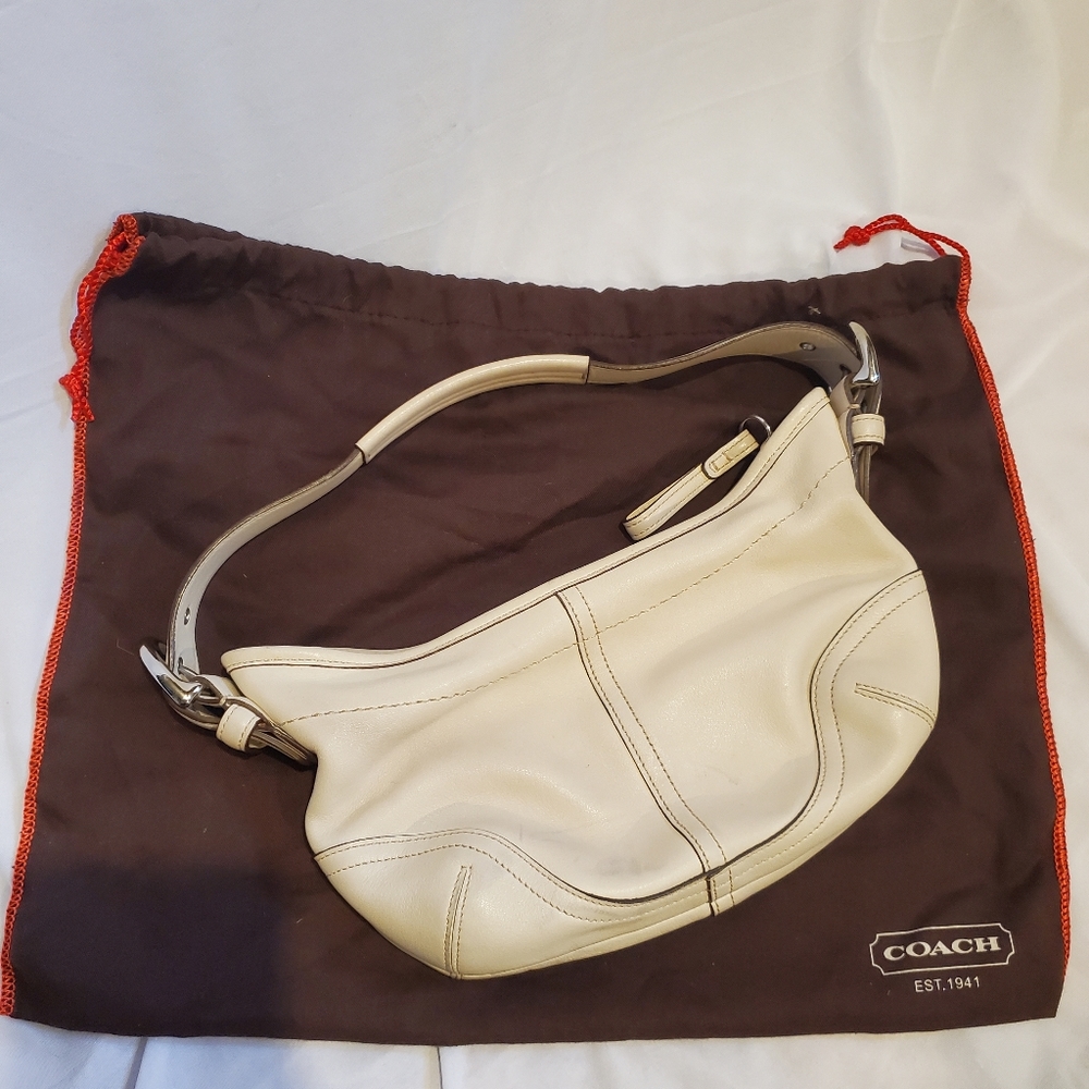 Coach cream leather hobo